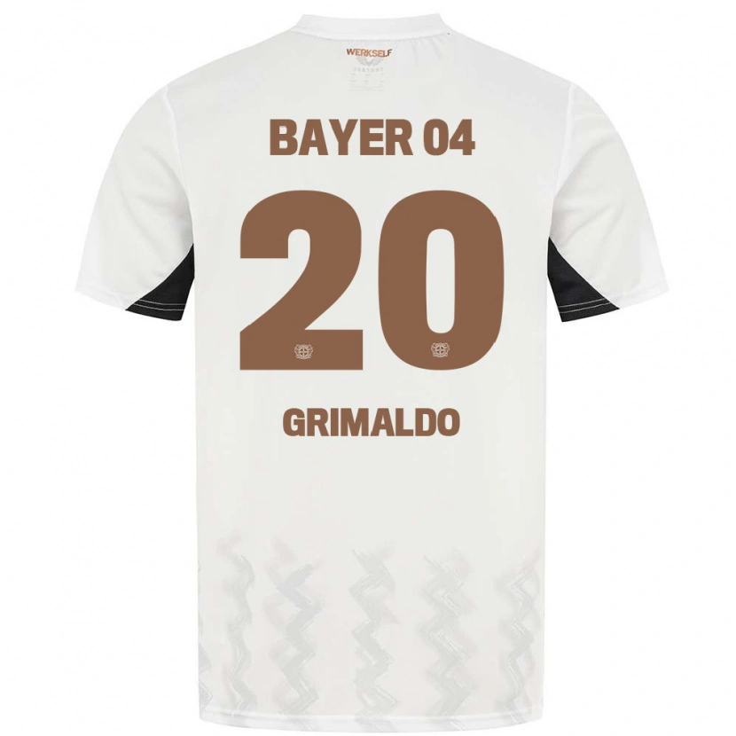 Danxen Kinderen Alejandro Grimaldo #20 Wit Zwart Uitshirt Uittenue 2024/25 T-Shirt