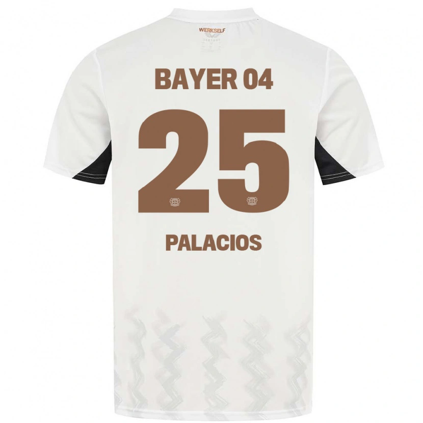 Danxen Kinderen Exequiel Palacios #25 Wit Zwart Uitshirt Uittenue 2024/25 T-Shirt