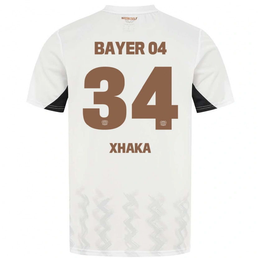 Danxen Kinderen Granit Xhaka #34 Wit Zwart Uitshirt Uittenue 2024/25 T-Shirt