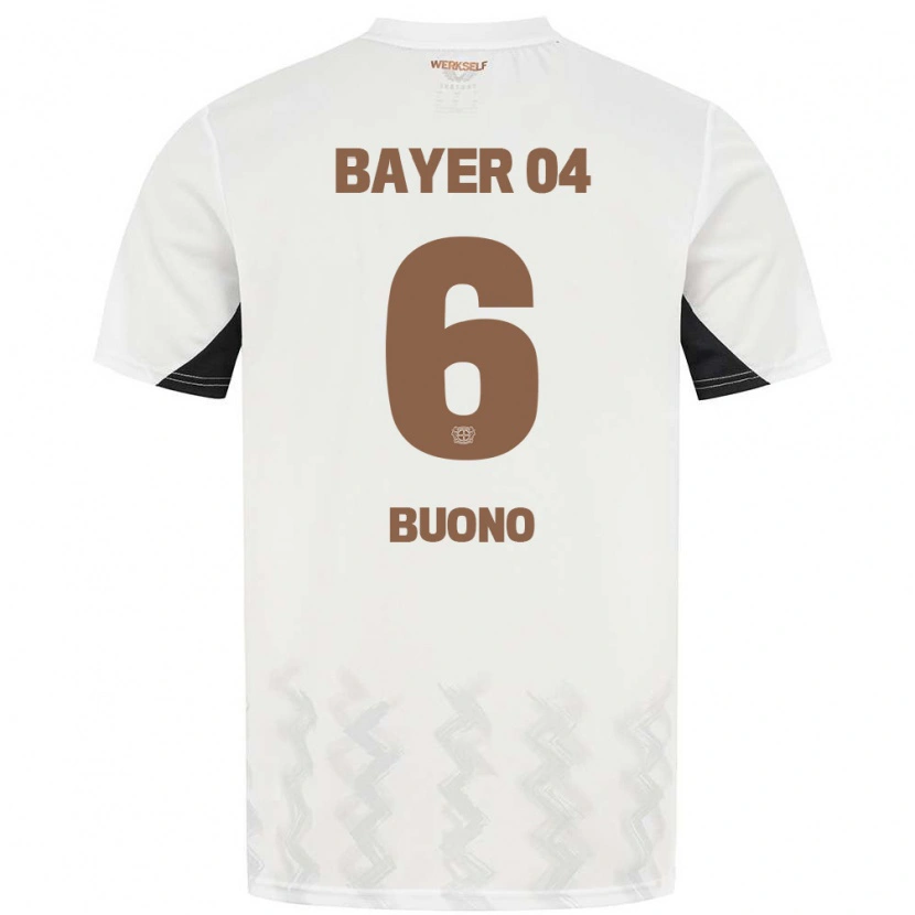 Danxen Kinderen Francesco Buono #6 Wit Zwart Uitshirt Uittenue 2024/25 T-Shirt