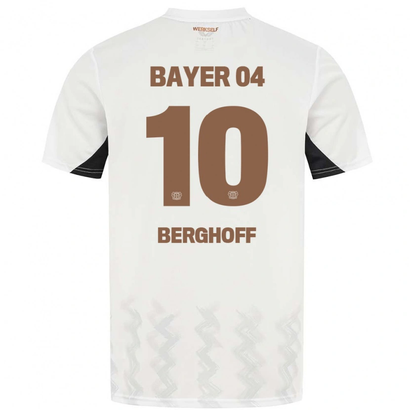 Danxen Kinderen Jonah Berghoff #10 Wit Zwart Uitshirt Uittenue 2024/25 T-Shirt