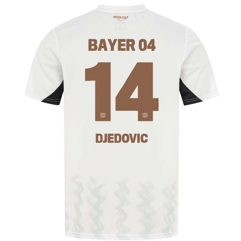 Danxen Kinderen Melis Djedovic #14 Wit Zwart Uitshirt Uittenue 2024/25 T-Shirt