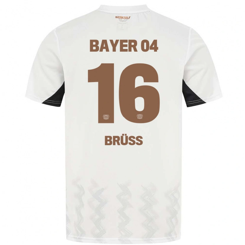 Danxen Kinderen Tom Brüss #16 Wit Zwart Uitshirt Uittenue 2024/25 T-Shirt