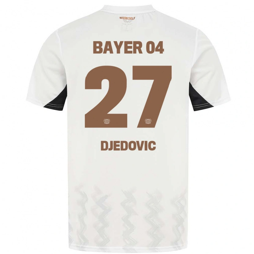 Danxen Kinderen Seldin Djedovic #27 Wit Zwart Uitshirt Uittenue 2024/25 T-Shirt