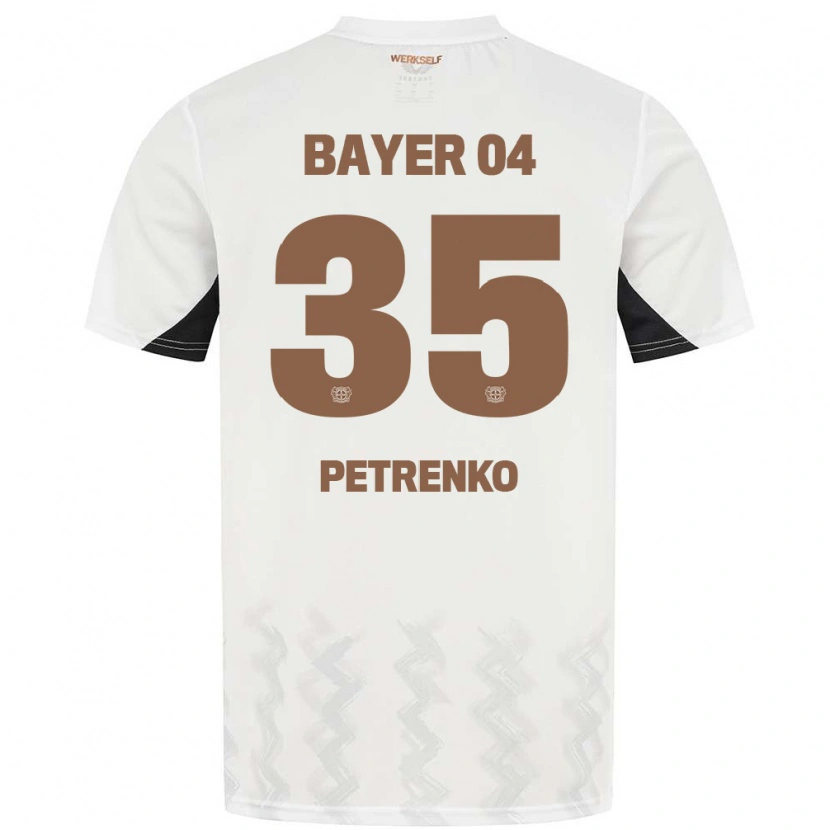 Danxen Kinderen Oleksandr Petrenko #35 Wit Zwart Uitshirt Uittenue 2024/25 T-Shirt