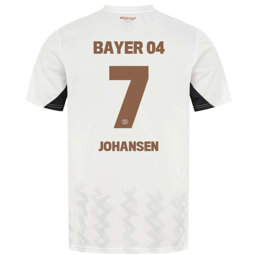 Danxen Kinderen Cecilie Johansen #7 Wit Zwart Uitshirt Uittenue 2024/25 T-Shirt