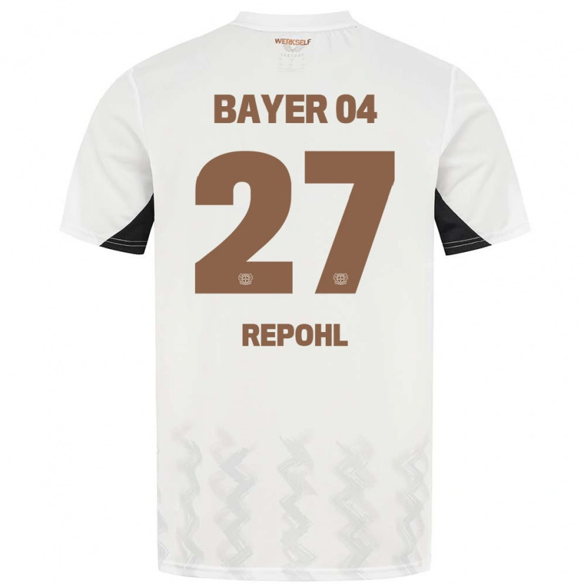 Danxen Kinderen Friederike Repohl #27 Wit Zwart Uitshirt Uittenue 2024/25 T-Shirt