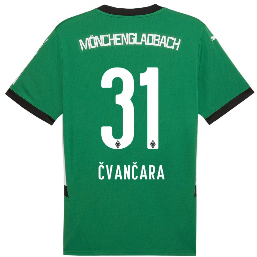 Danxen Kinderen Tomas Cvancara #31 Groen Wit Uitshirt Uittenue 2024/25 T-Shirt