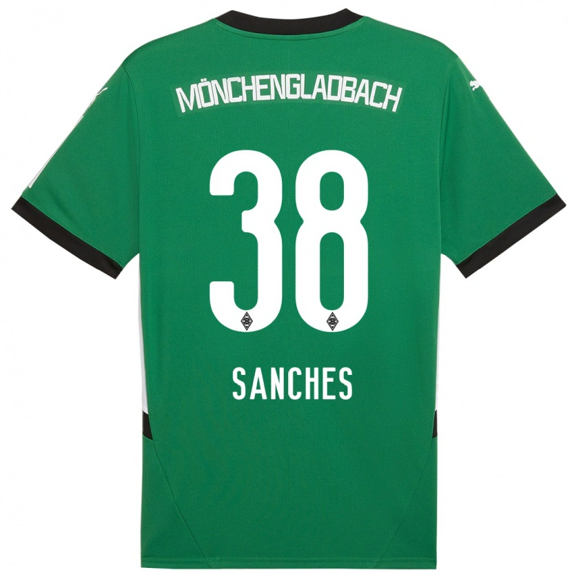 Danxen Kinderen Yvandro Borges Sanches #38 Groen Wit Uitshirt Uittenue 2024/25 T-Shirt