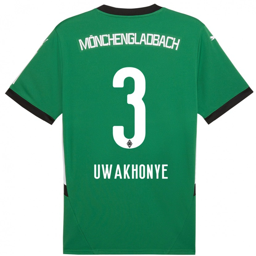 Danxen Kinderen Joshua Uwakhonye #3 Groen Wit Uitshirt Uittenue 2024/25 T-Shirt