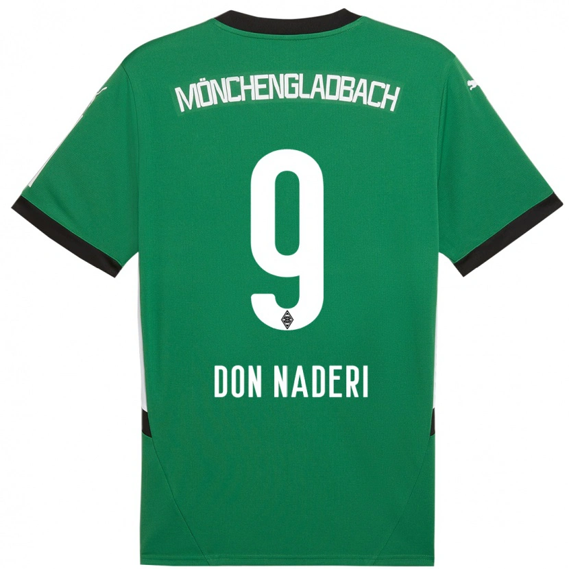 Danxen Kinderen Ryan Naderi #9 Groen Wit Uitshirt Uittenue 2024/25 T-Shirt