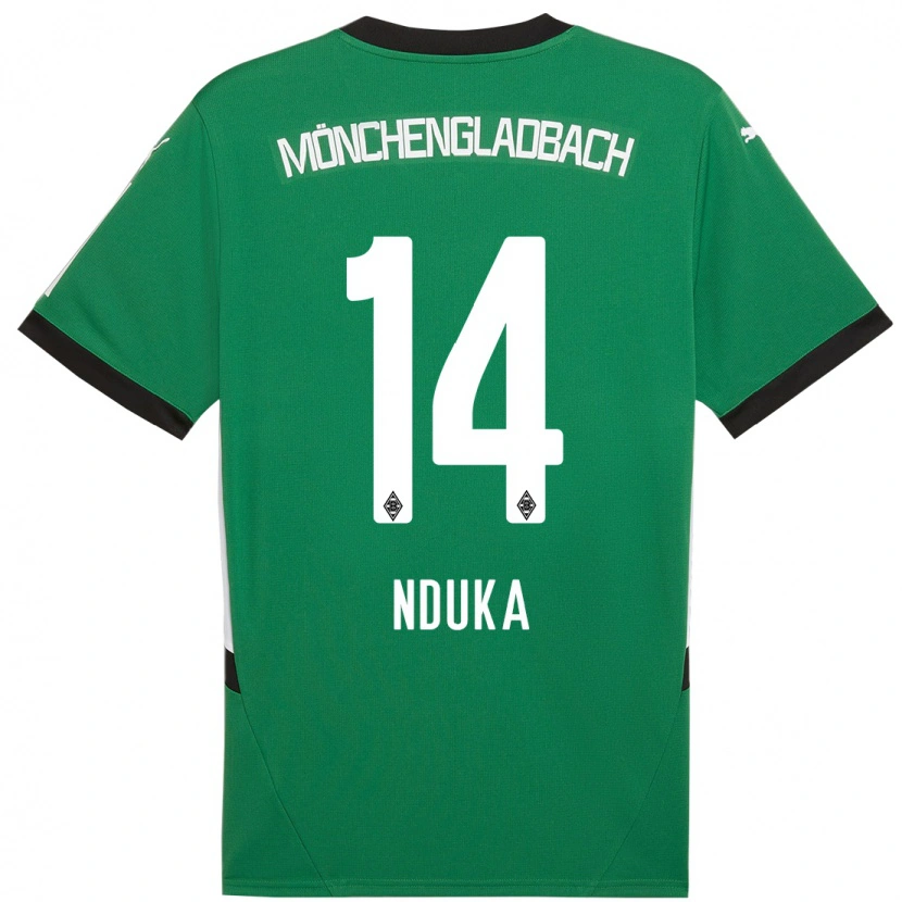 Danxen Kinderen Michael Nduka #14 Groen Wit Uitshirt Uittenue 2024/25 T-Shirt