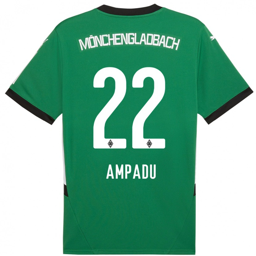 Danxen Kinderen Leon Ampadu #22 Groen Wit Uitshirt Uittenue 2024/25 T-Shirt