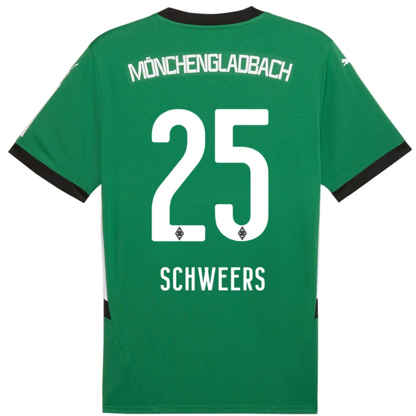 Danxen Kinderen Lion Schweers #25 Groen Wit Uitshirt Uittenue 2024/25 T-Shirt