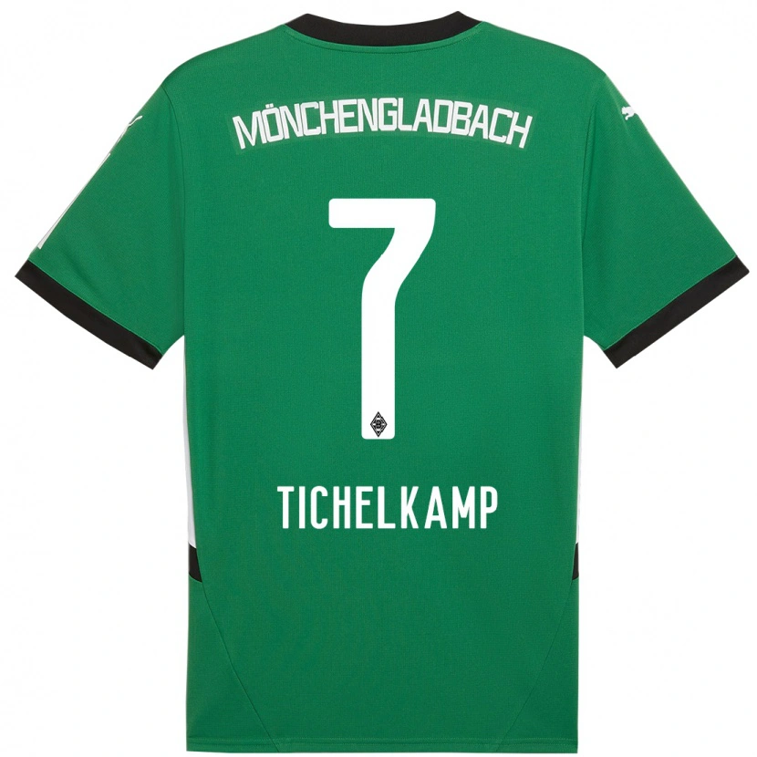 Danxen Kinderen Emily Tichelkamp #7 Groen Wit Uitshirt Uittenue 2024/25 T-Shirt