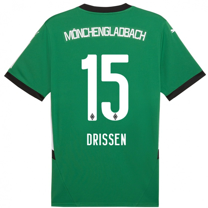 Danxen Kinderen Sam Drissen #15 Groen Wit Uitshirt Uittenue 2024/25 T-Shirt