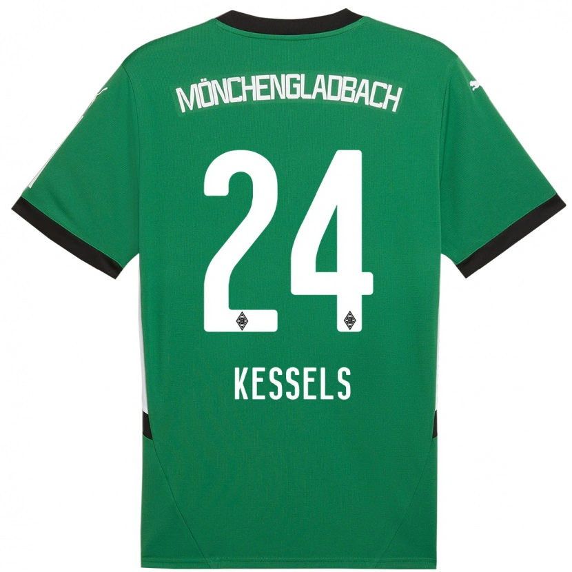 Danxen Kinderen Imke Kessels #24 Groen Wit Uitshirt Uittenue 2024/25 T-Shirt