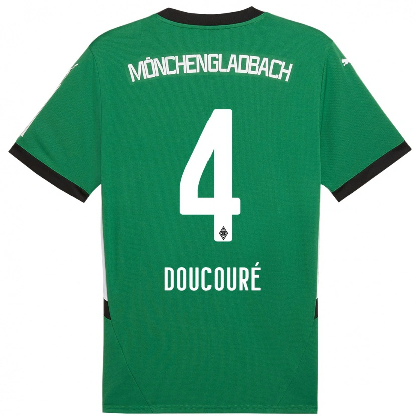 Danxen Kinderen Mamadou Doucouré #4 Groen Wit Uitshirt Uittenue 2024/25 T-Shirt