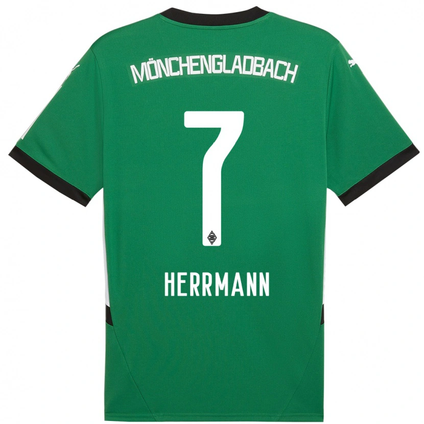 Danxen Kinderen Patrick Herrmann #7 Groen Wit Uitshirt Uittenue 2024/25 T-Shirt