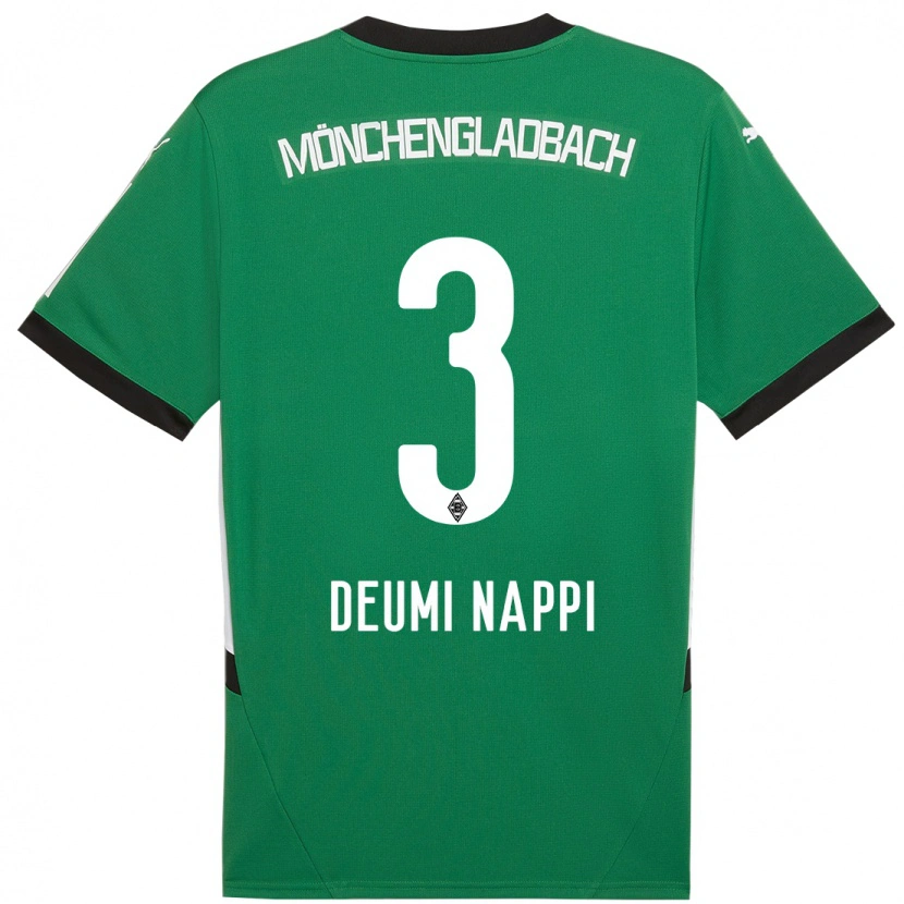 Danxen Kinderen Dimitrie Deumi Nappi #3 Groen Wit Uitshirt Uittenue 2024/25 T-Shirt