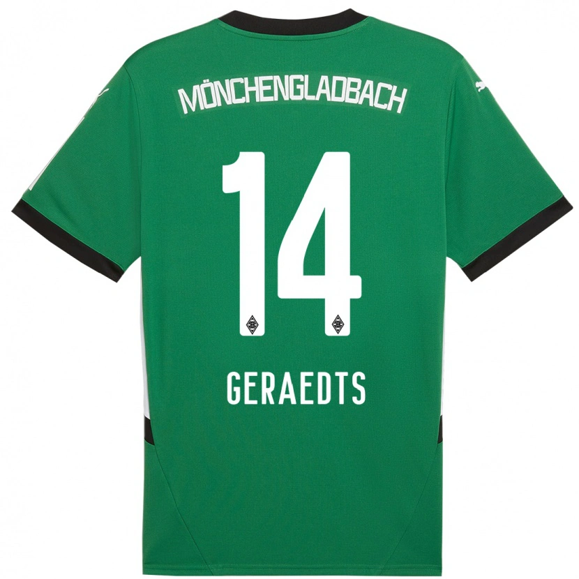 Danxen Kinderen Kelsey Geraedts #14 Groen Wit Uitshirt Uittenue 2024/25 T-Shirt