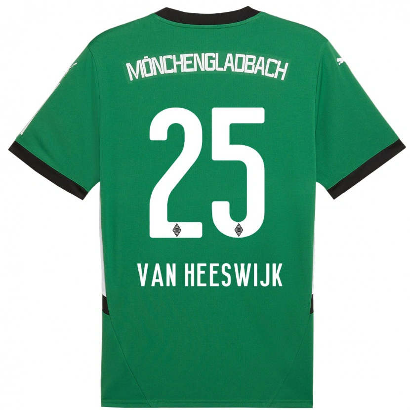 Danxen Kinderen Amber Van Heeswijk #25 Groen Wit Uitshirt Uittenue 2024/25 T-Shirt