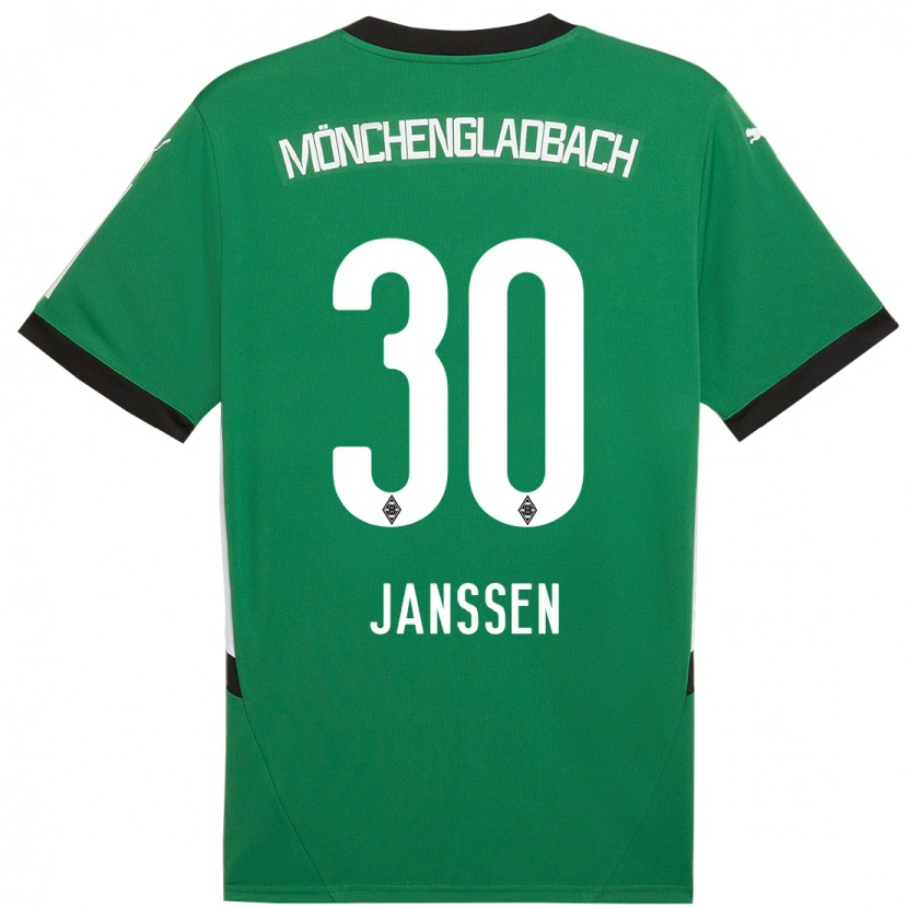 Danxen Kinderen Annalena Janssen #30 Groen Wit Uitshirt Uittenue 2024/25 T-Shirt