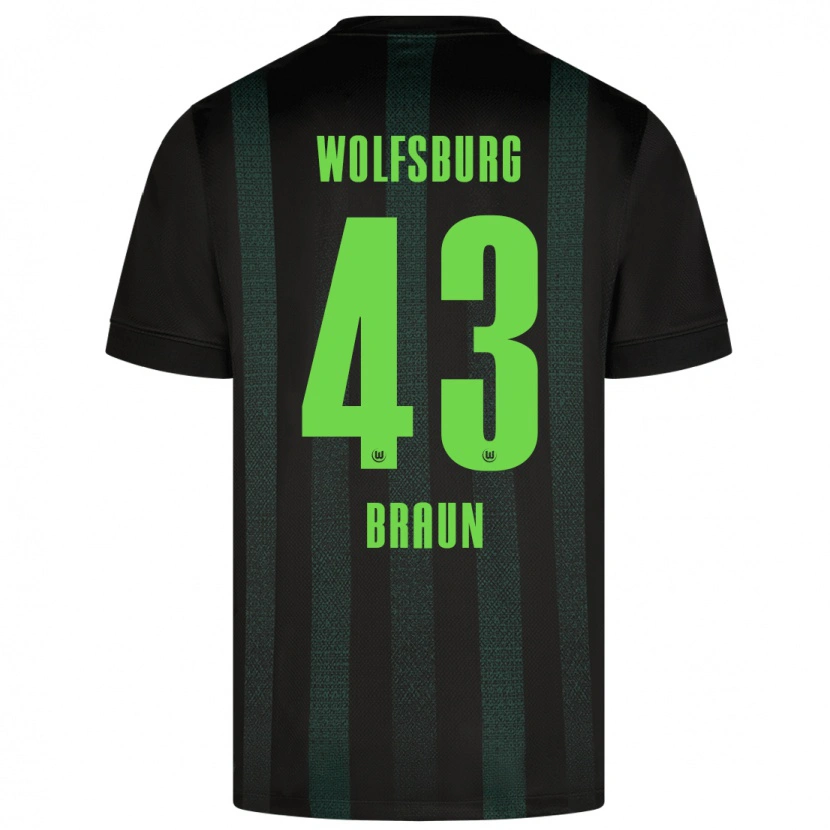 Danxen Kinderen Manuel Braun #43 Donkergroen Uitshirt Uittenue 2024/25 T-Shirt