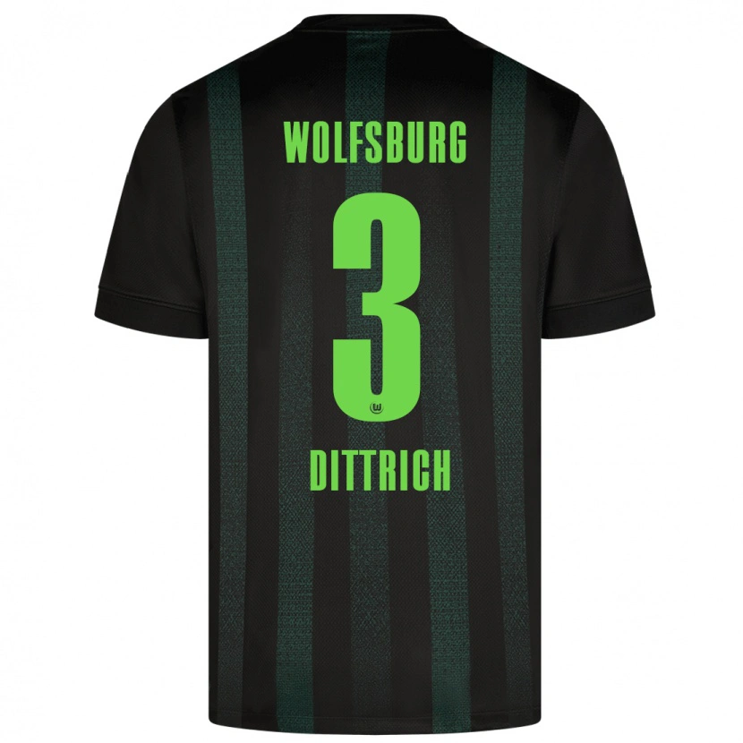 Danxen Kinderen Elia Dittrich #3 Donkergroen Uitshirt Uittenue 2024/25 T-Shirt