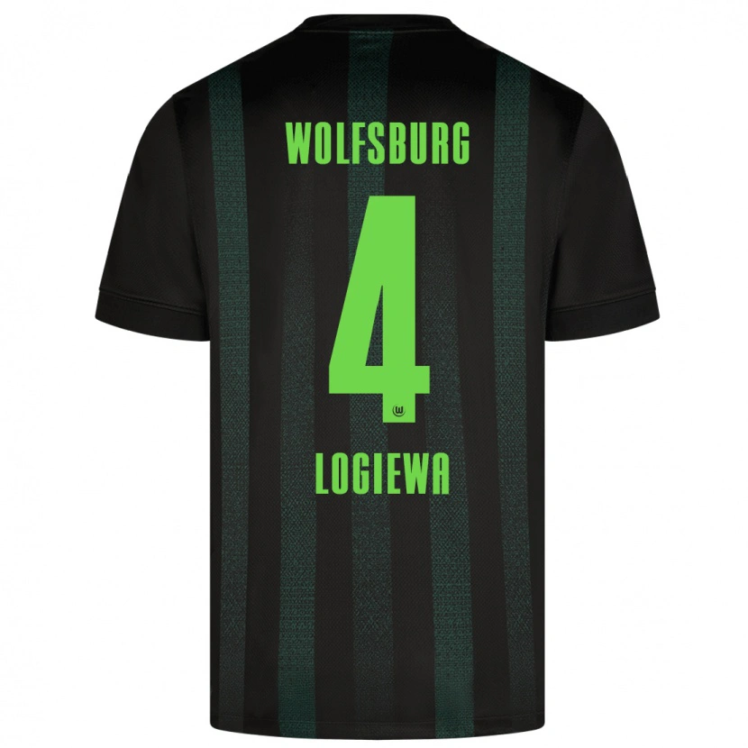 Danxen Kinderen Luca Logiewa #4 Donkergroen Uitshirt Uittenue 2024/25 T-Shirt