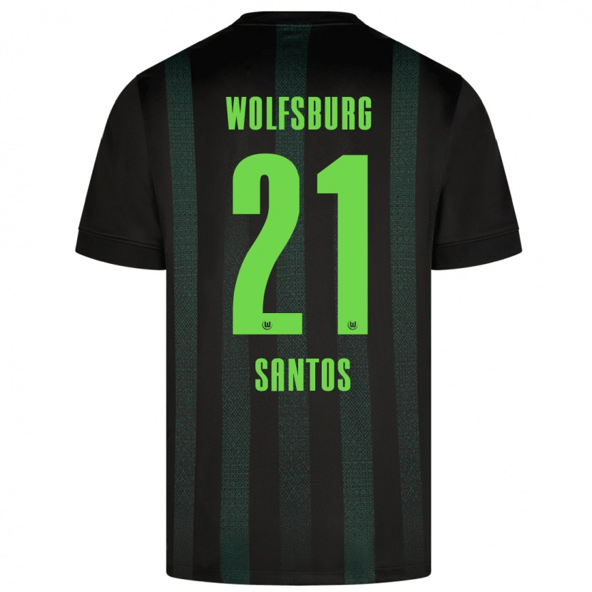 Danxen Kinderen Leonardo Santos #21 Donkergroen Uitshirt Uittenue 2024/25 T-Shirt