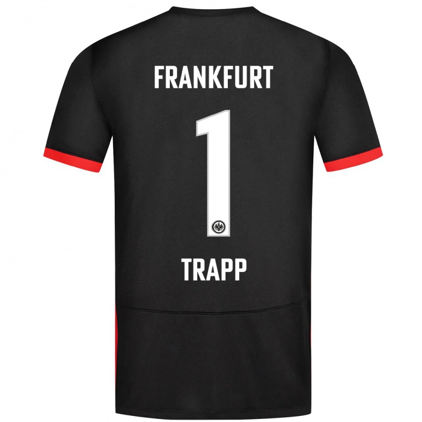 Danxen Kinderen Kevin Trapp #1 Zwart Uitshirt Uittenue 2024/25 T-Shirt