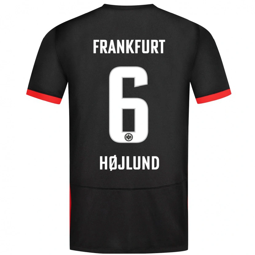 Danxen Kinderen Oscar Højlund #6 Zwart Uitshirt Uittenue 2024/25 T-Shirt