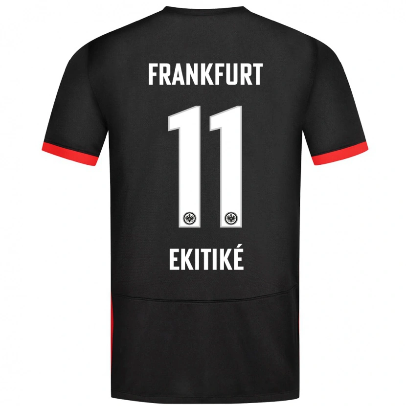 Danxen Kinderen Hugo Ekitiké #11 Zwart Uitshirt Uittenue 2024/25 T-Shirt