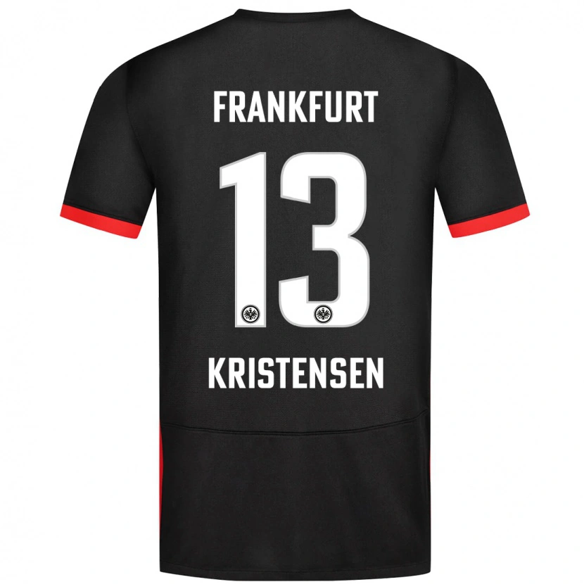 Danxen Kinderen Rasmus Kristensen #13 Zwart Uitshirt Uittenue 2024/25 T-Shirt