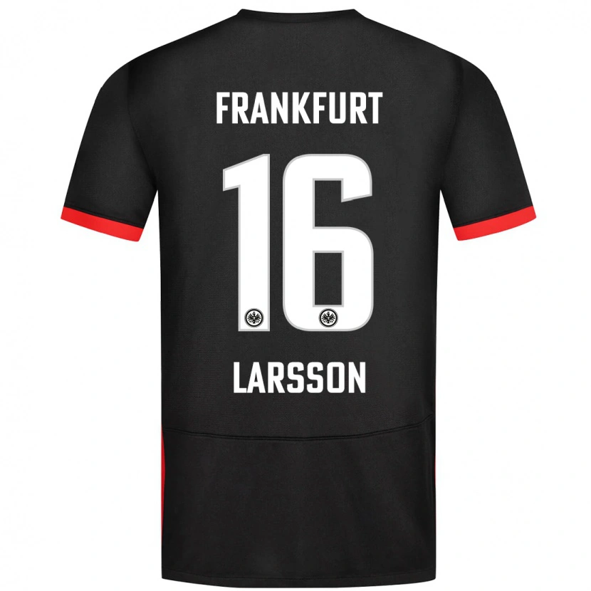 Danxen Kinderen Hugo Larsson #16 Zwart Uitshirt Uittenue 2024/25 T-Shirt