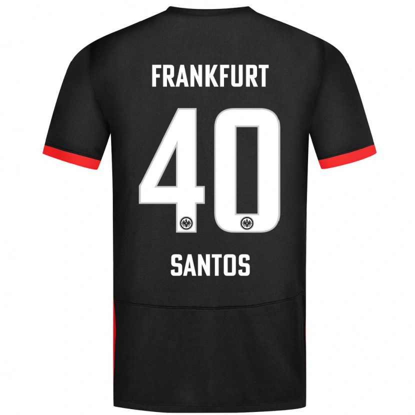 Danxen Kinderen Kauã Santos #40 Zwart Uitshirt Uittenue 2024/25 T-Shirt