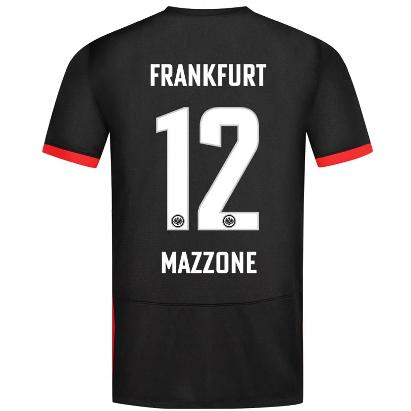 Danxen Kinderen Matteo Mazzone #12 Zwart Uitshirt Uittenue 2024/25 T-Shirt