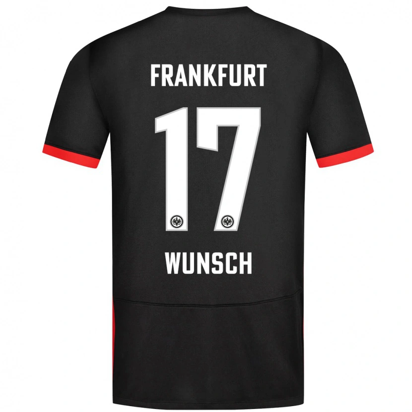 Danxen Kinderen Paul Wünsch #17 Zwart Uitshirt Uittenue 2024/25 T-Shirt