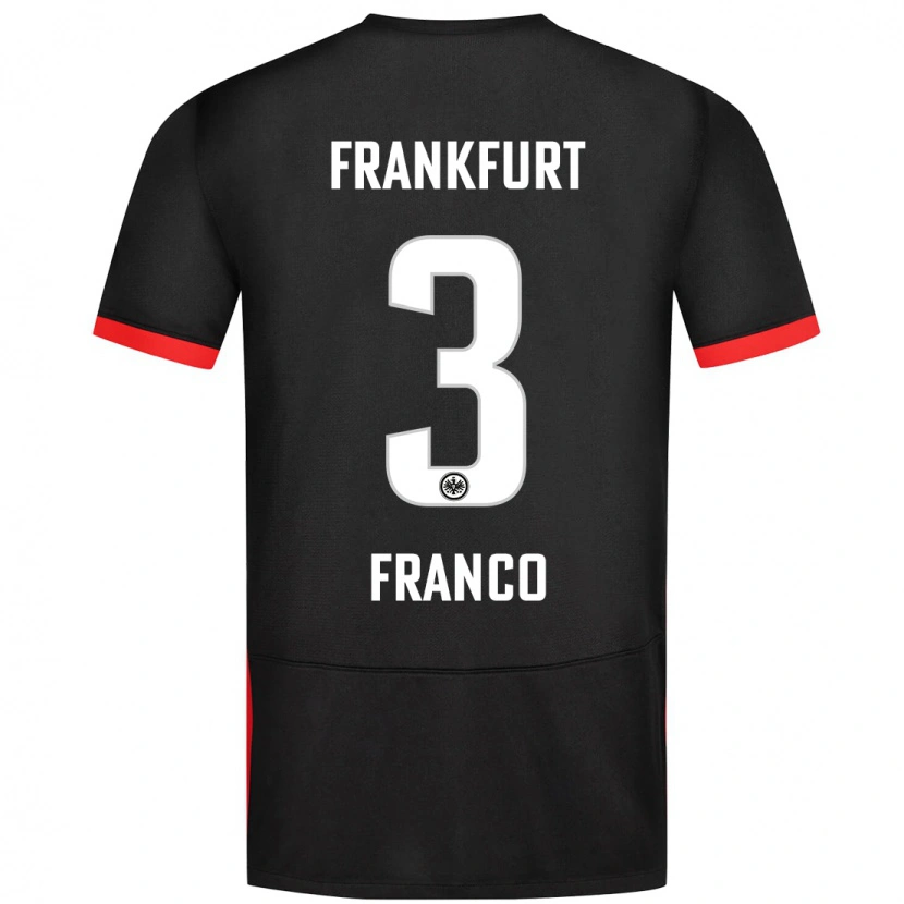 Danxen Kinderen Giuseppe Franco #3 Zwart Uitshirt Uittenue 2024/25 T-Shirt