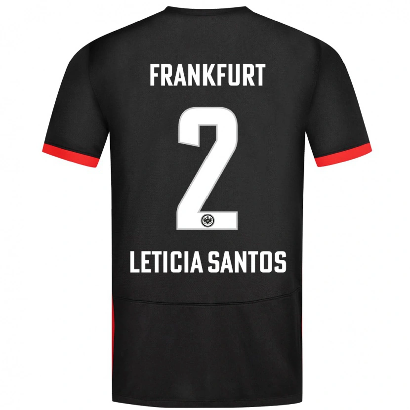 Danxen Kinderen Letícia Santos De Oliveira #2 Zwart Uitshirt Uittenue 2024/25 T-Shirt