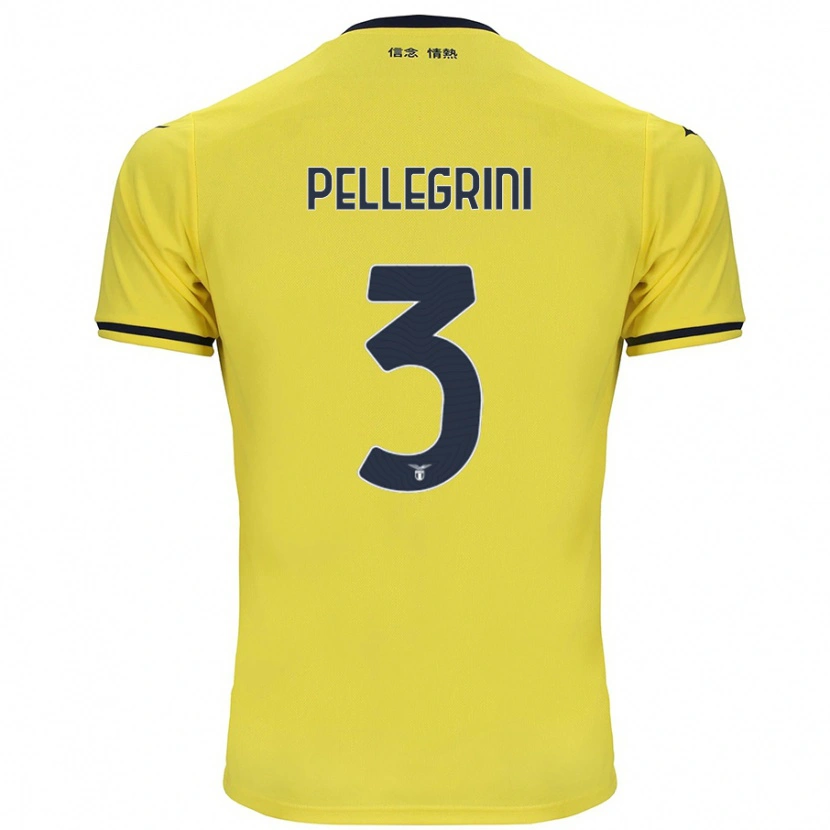 Danxen Kinderen Luca Pellegrini #3 Geel Uitshirt Uittenue 2024/25 T-Shirt