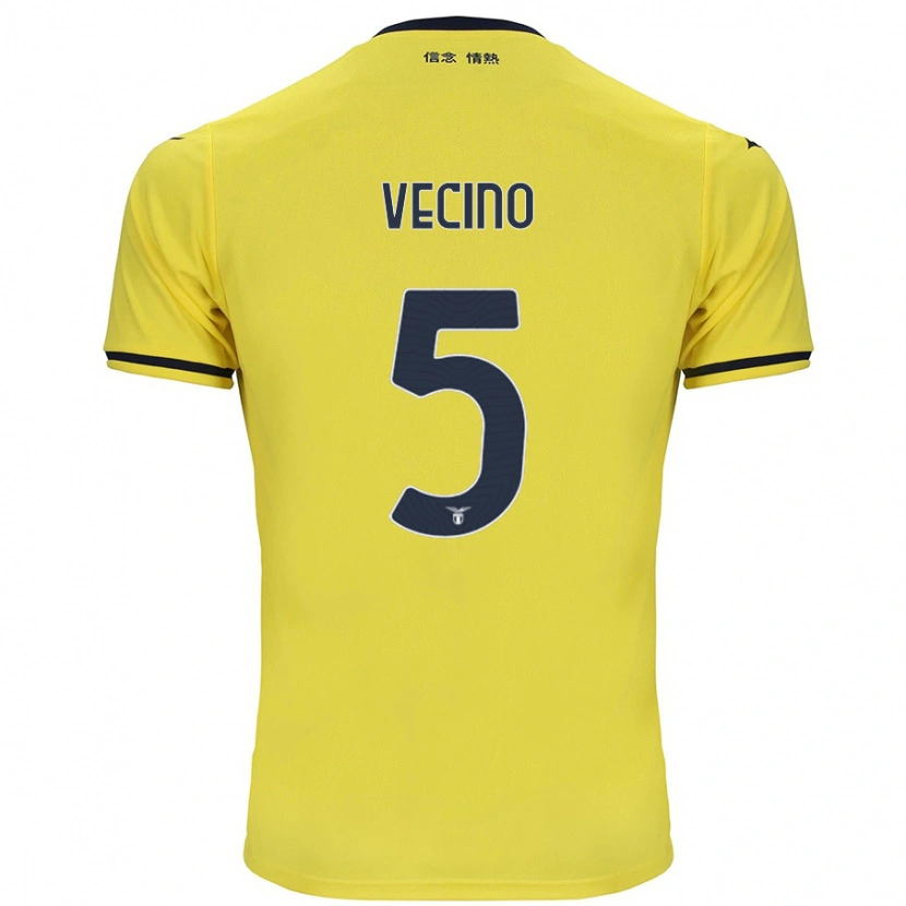 Danxen Kinderen Matías Vecino #5 Geel Uitshirt Uittenue 2024/25 T-Shirt