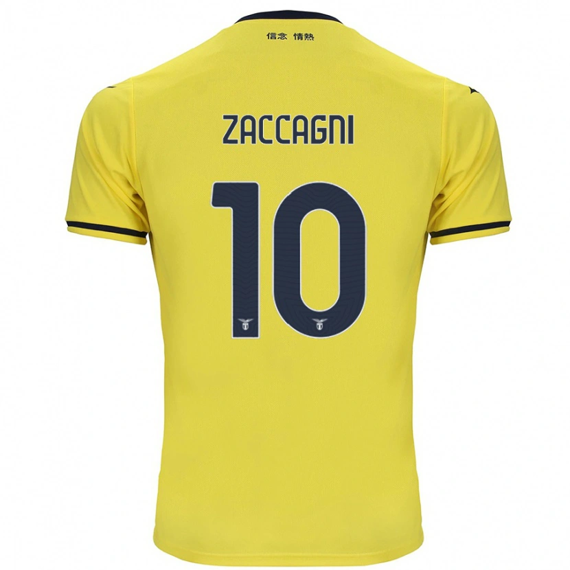 Danxen Kinderen Mattia Zaccagni #10 Geel Uitshirt Uittenue 2024/25 T-Shirt