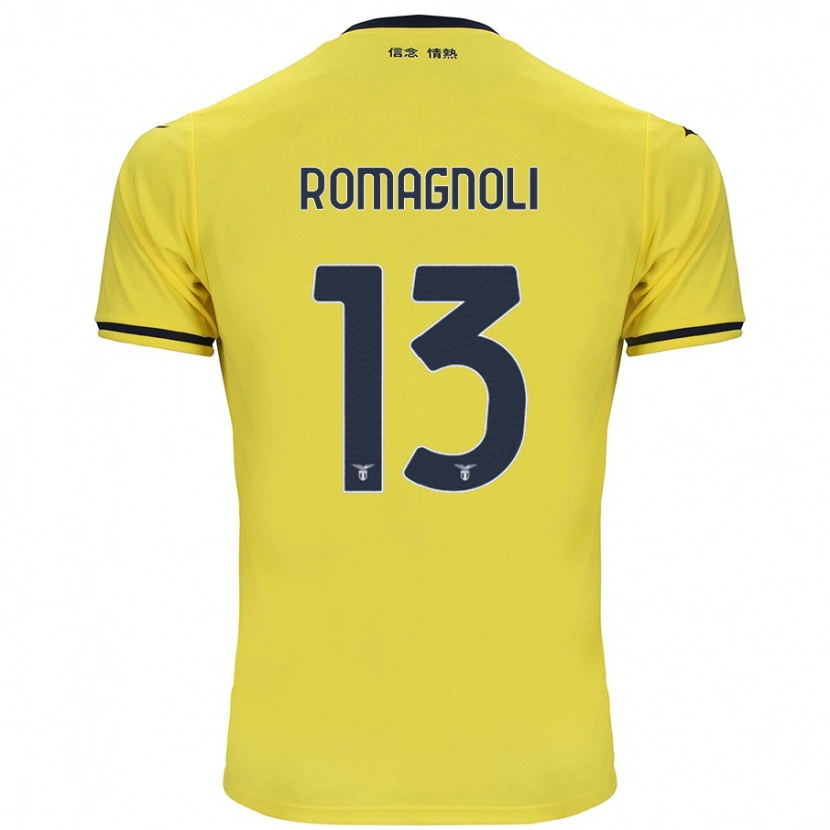 Danxen Kinderen Alessio Romagnoli #13 Geel Uitshirt Uittenue 2024/25 T-Shirt