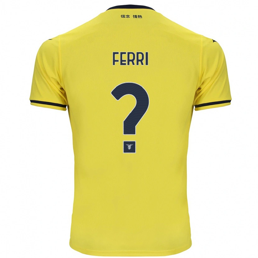 Danxen Kinderen Mattia Ferri #0 Geel Uitshirt Uittenue 2024/25 T-Shirt