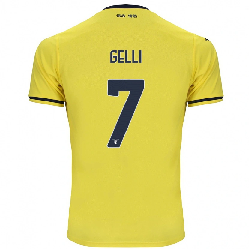 Danxen Kinderen Valerio Gelli #7 Geel Uitshirt Uittenue 2024/25 T-Shirt