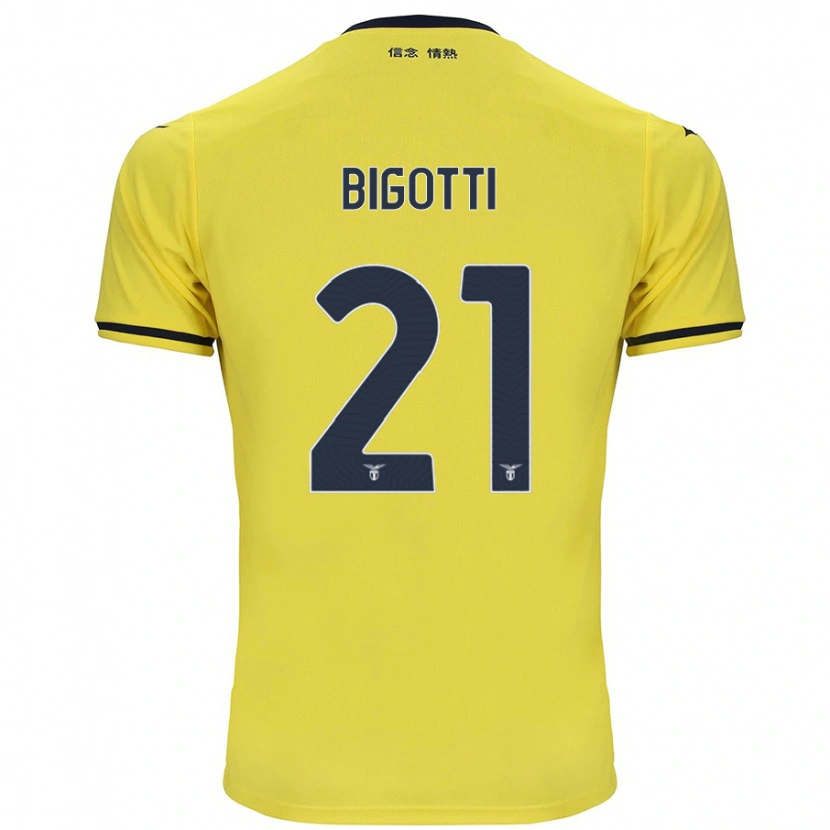 Danxen Kinderen Massimo Bigotti #21 Geel Uitshirt Uittenue 2024/25 T-Shirt