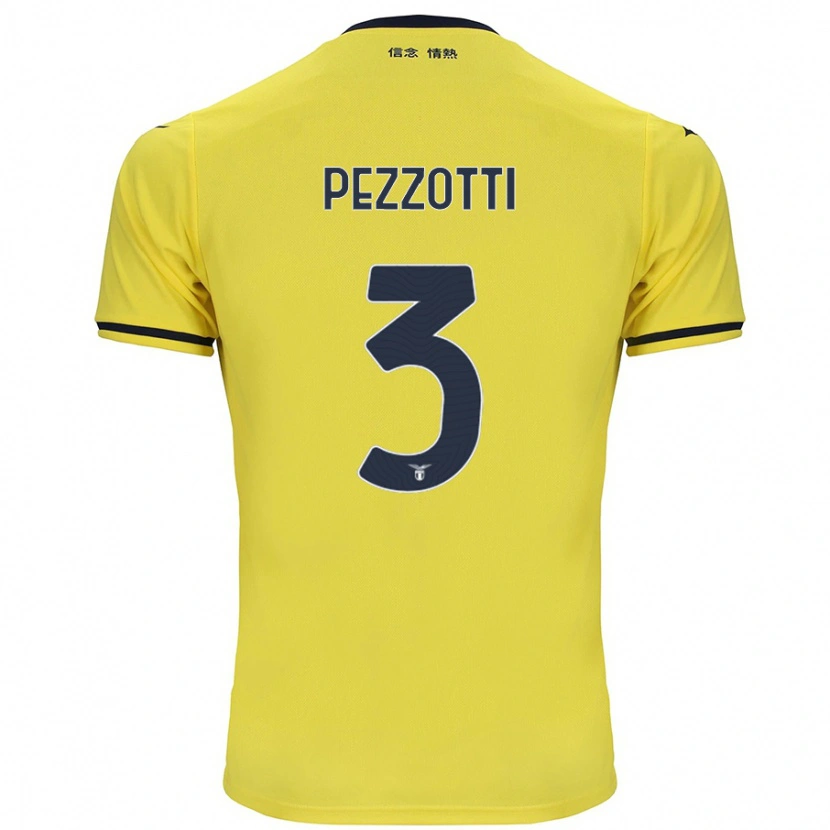 Danxen Kinderen Arianna Pezzotti #3 Geel Uitshirt Uittenue 2024/25 T-Shirt