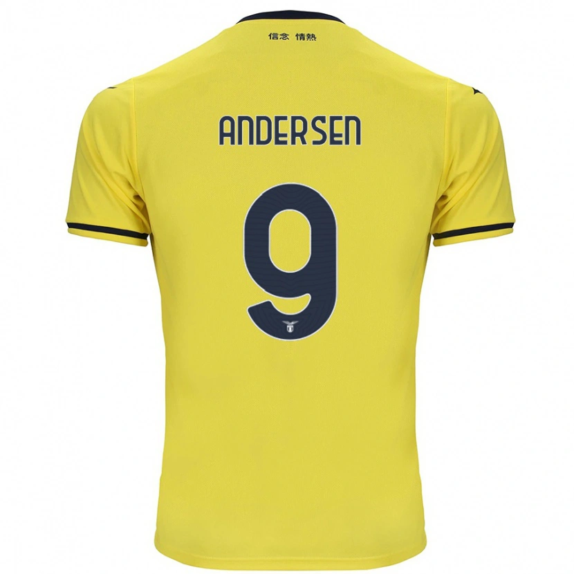 Danxen Kinderen Signe Holt Andersen #9 Geel Uitshirt Uittenue 2024/25 T-Shirt